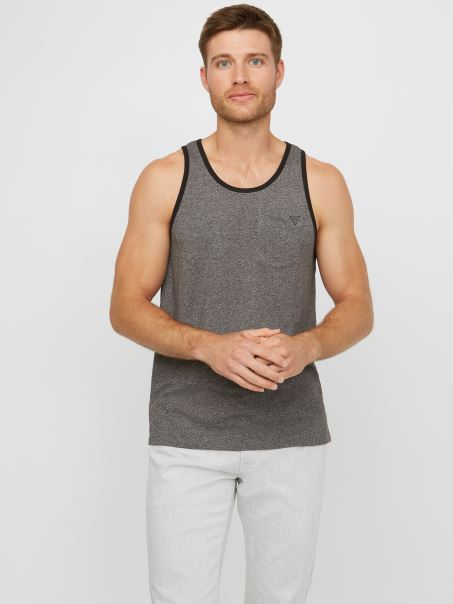 Roy Marled Tank Guess Jet Black Multi