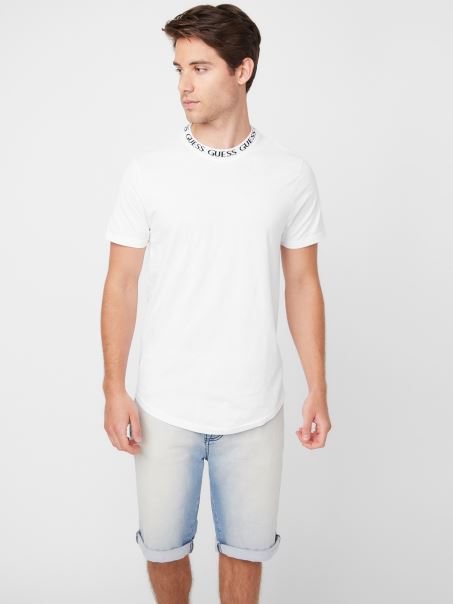 Guess Alb Pur Cu Logo Ronnie Crewgate