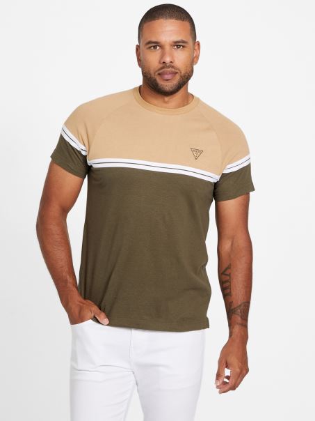 Guess Eco Kido Color-block Tee Olive Morning