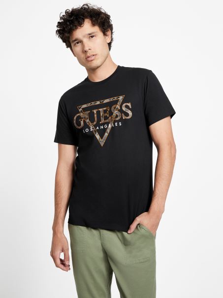 Tricou Cu Logo Eco Rinker Jet Black Guess