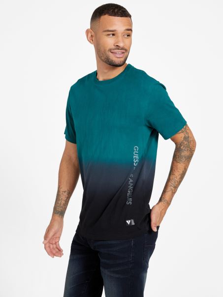 Guess Olsen Dip-dye Tee Regal Teal