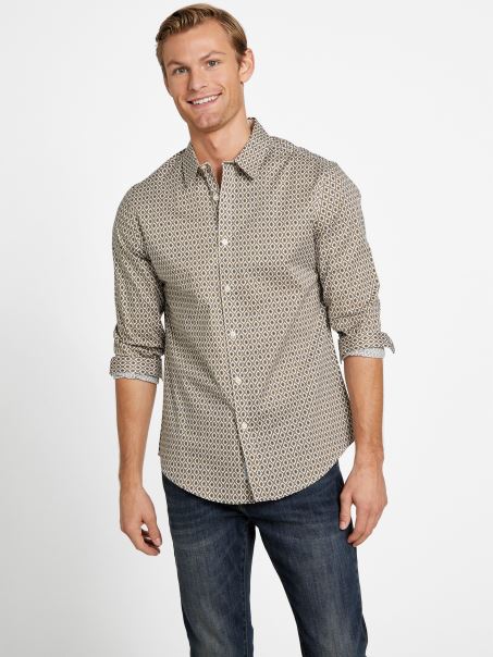 Cămașă Mozaic Guess Pearl Oyster Berbec