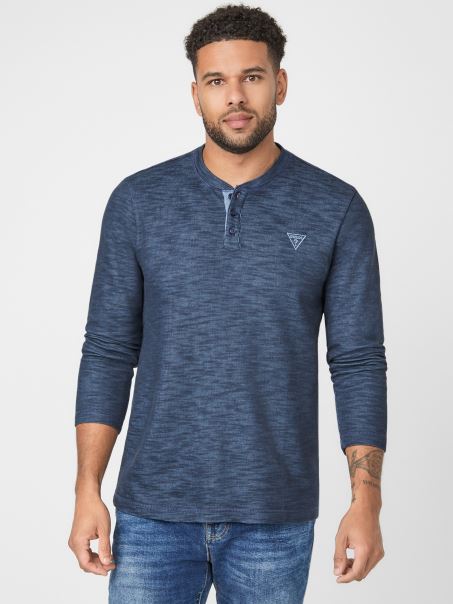 Albastru Mătase Guess Dunston Henley