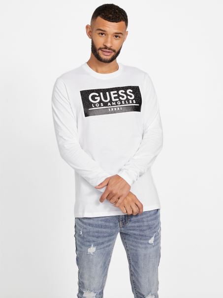 Tricou Eco Rampa Guess Alb Pur