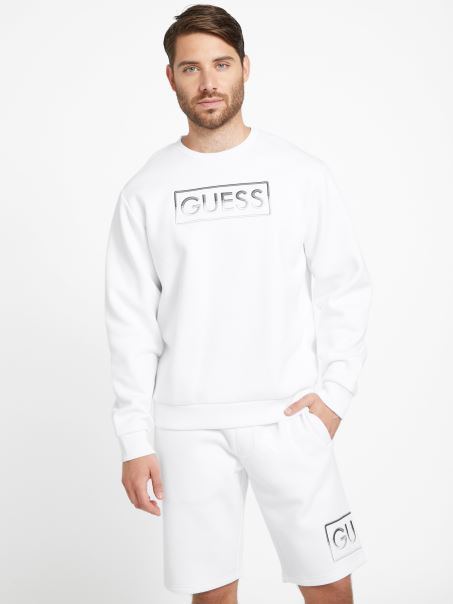 Hanorac Hartley Cu Gât Roșu Alb Pur Guess