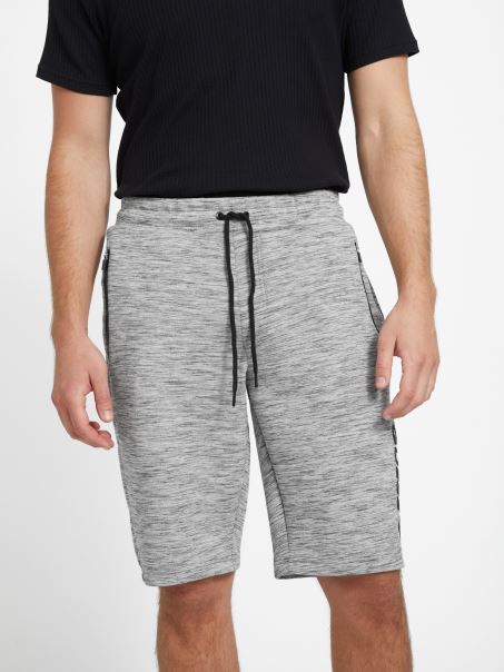 Pantaloni Scurți Cu Logo Berto Guess Gri Melange Deschis