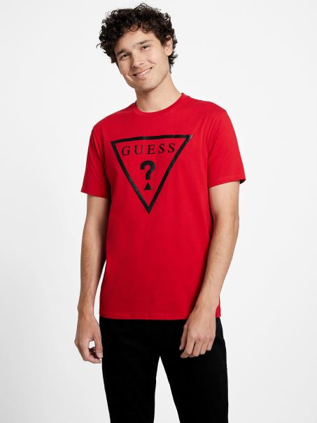 Tricou Cu Logo Erikk Varsity Red Guess