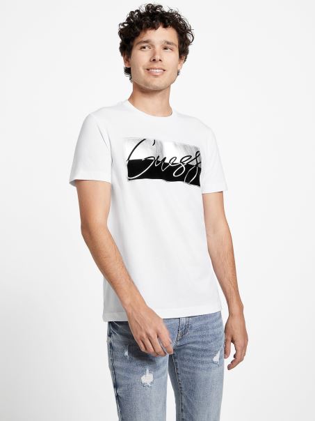 Guess Nivelen Logo Tee Pur White