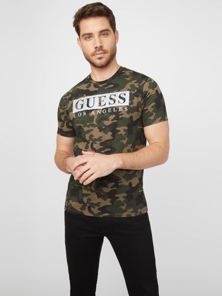 Greg Camo Reflective Tee Guess Camuflaj