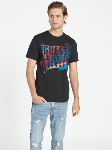 Tricou Cu Logo Chesapeak Jet Black Guess