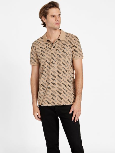 Polo Cu Logo Guess Bronton Toasted Taupe