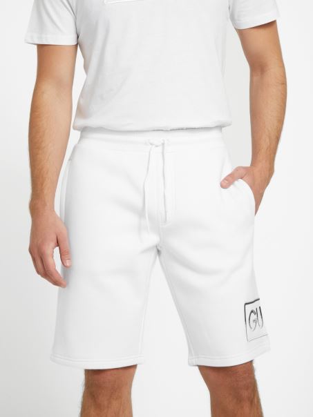 Pantaloni Scurți Din Tricot Hartley Alb Pur Guess