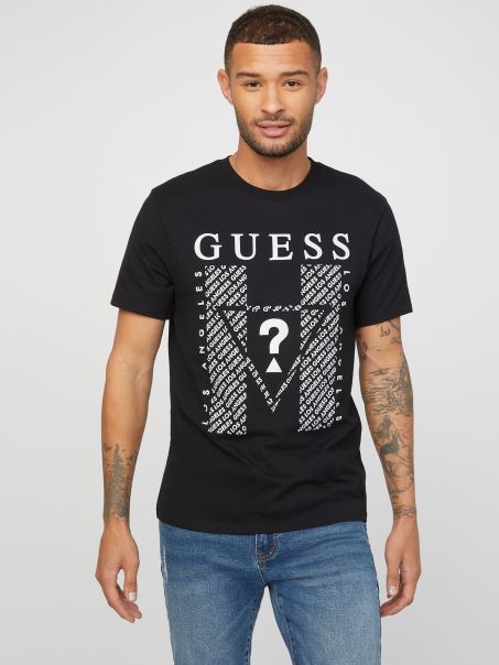 Tricou Cu Logo Guess Kwes Negru Jet