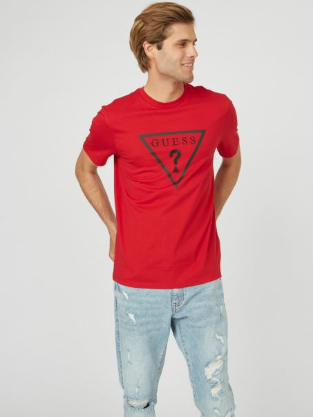 Guess Bolton Logo Crew Rugby Red