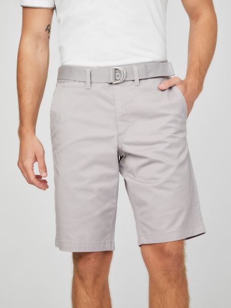 Pantaloni Scurți Abel Stretch Cu Față Plat Guess Munte Gri