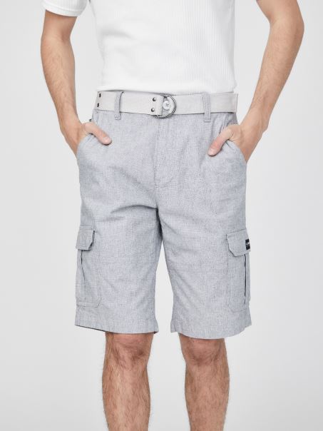 Pantaloni Scurți Cargo Cu Textura Guess Karl Gri Celeste