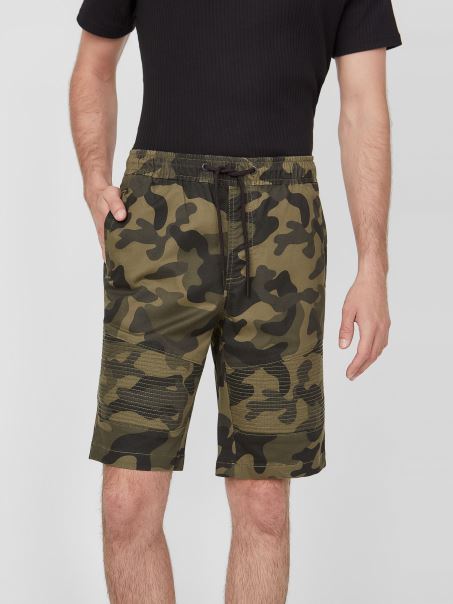 Guess Pantaloni Scurți Moto Phoenix De Camuflaj