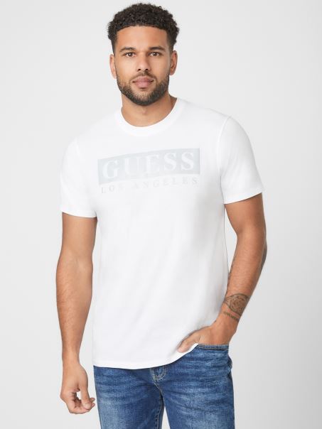 Tricou Cu Logo Guess Greg Alb Pur