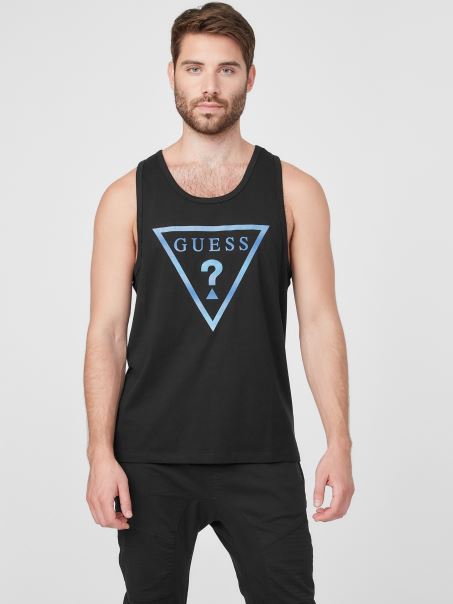 Guess Gregory Logo Tank Jet Black