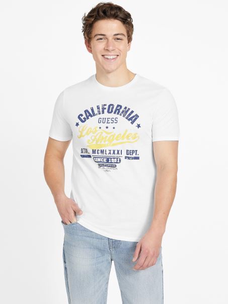 Tricou Eco Varto Crewneck Guess Alb Pur