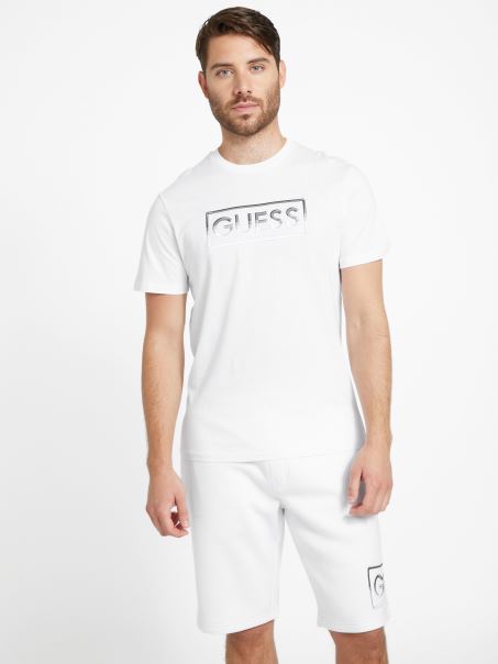 Tricou Cu Logo Hartley Alb Pur Guess