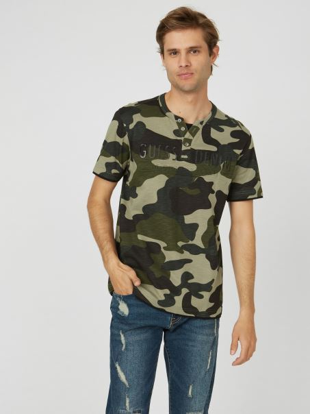 Camuflaj Edgar Henley Tee Guess