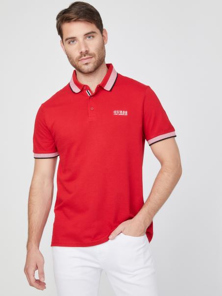 Polo Roșu Rugby Guess Eco Ton