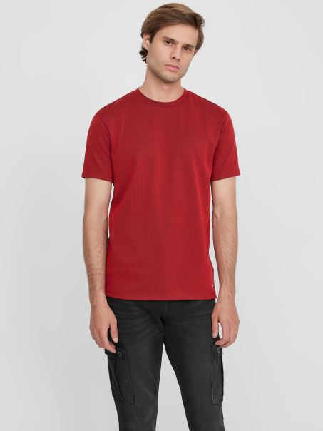 Tricou Cu Nervuri Russle Varsity Red Guess