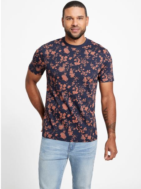 Guess Lennard Floral Tee Nocturnal Navy