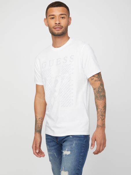 Tricou Cu Logo Kwes Alb Pur Guess