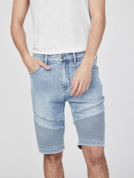 Pantaloni Scurți Din Denim Eco Brendan Moto Spalare Lejer Guess
