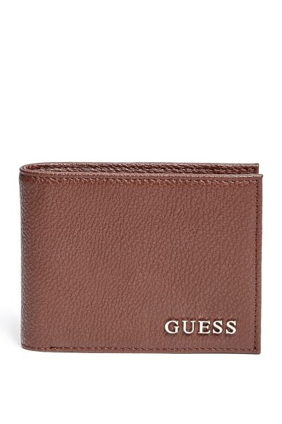 Portofel Cu Logo Guess Bifold Maro