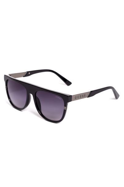 Ochelari De Soare Aviator Din Plastic Negru Guess