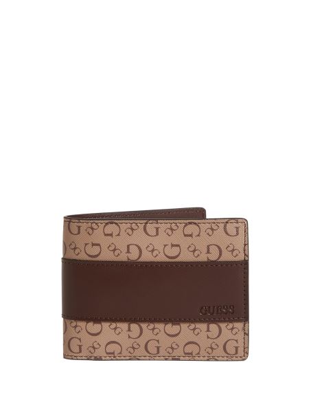 Portofel Dublu Cu Logo Guess Mocha