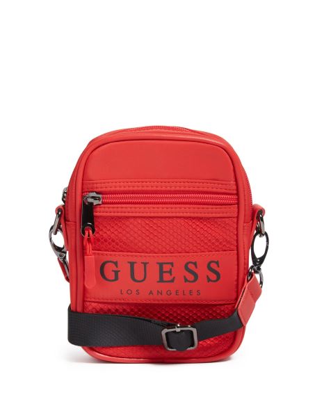 Guess Mesh Logo Crossbody Roșu