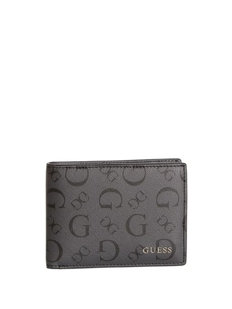 Negru Logo Mărit Carter Portofel Bifold Guess