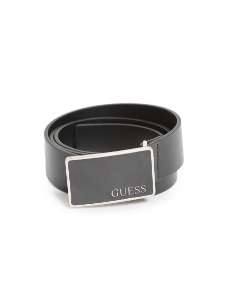 Curea Cu Placa Cu Logo Emailat Guess Negru