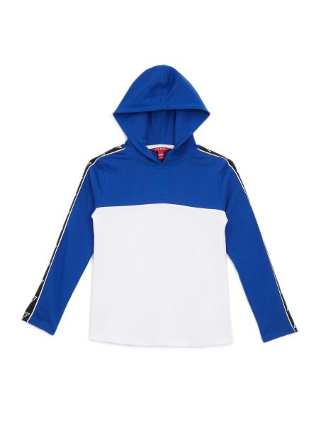 Hanorac Alb Pur Guess Eco Rudy Logo Bandă (7-16)