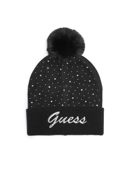 Beanie Guess Cu Logo-ul Cu Strasuri Negre