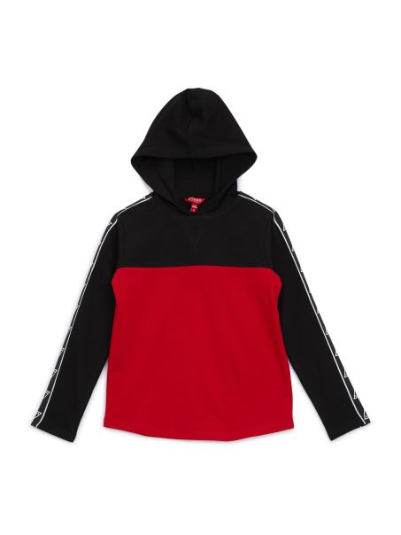 Hanorac Guess Eco Rudy Cu Bandă Cu Logo (7-16) Roșu Rugby