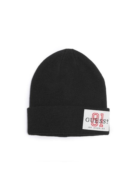 Beanie Cu Plasture Cu Logo Guess Negru