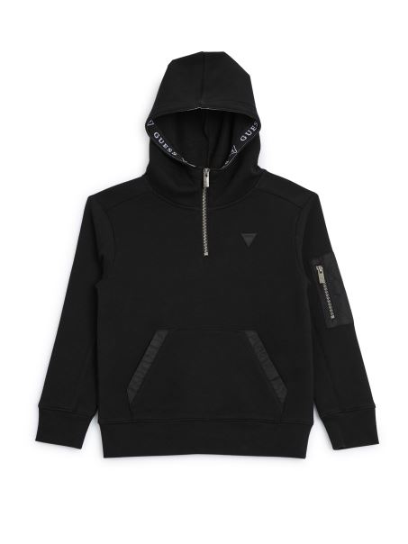 Pulover Cu Jumătate De Fermoar Guess Logan Negru Jet (7-16)