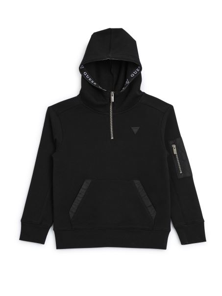 Guess Pulover Cu Jumătate De Fermoar Logan (2-6) Negru Jet