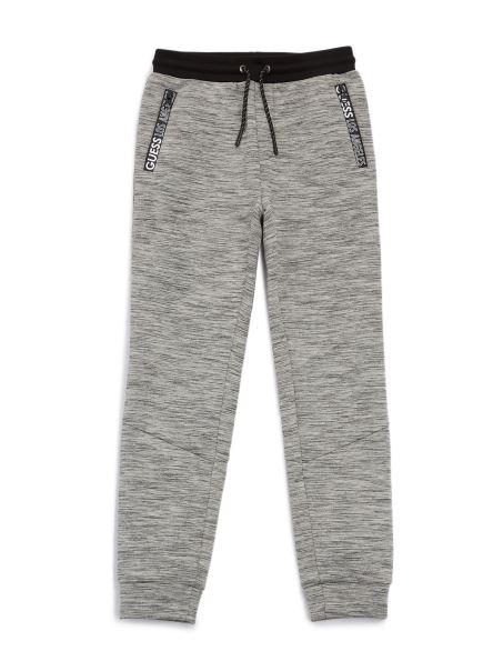 Pantaloni De Jogging Cu Fermoar Guess Zeke Tech Gri Melange Deschis (7-16)