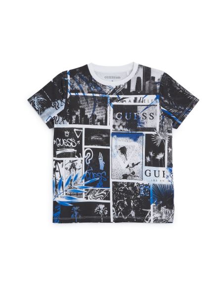 Guess Ronan Collage Tee (7-16) Alb Pur Multi