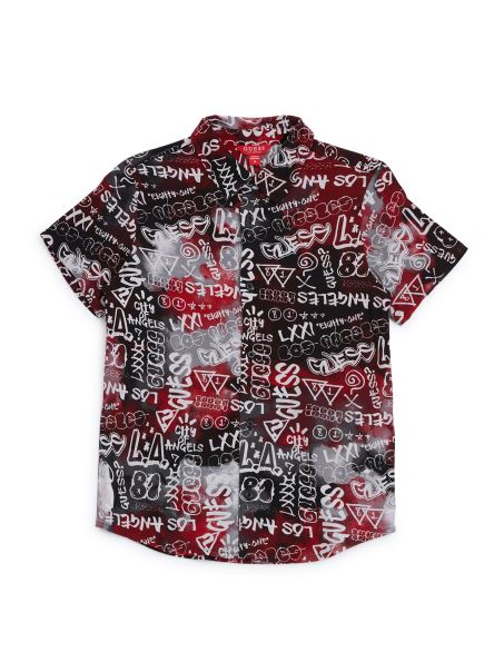 Camasa Cu Logo Imprimat Bryce (7-16) Imprimeu Graffiti Chili Red Guess