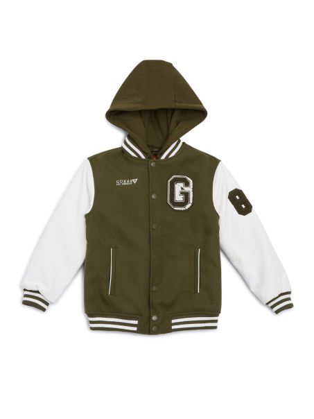 Jachetă De Varsity Guess Ivy De Dimineață Olive (2-6)