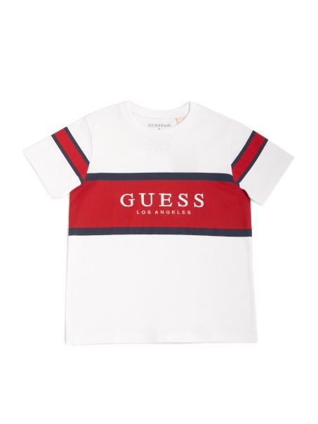 Tricou Alb Cu Logo Guess Talon Color-block (7-18)