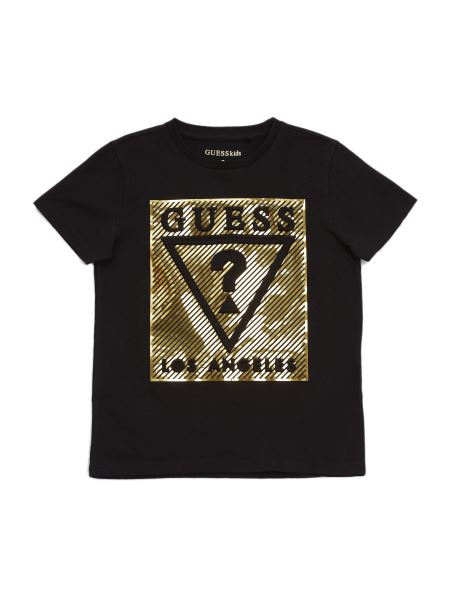 Guess Rola Embosed Tee (2-6) Jet Black