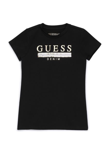 Tricou Cu Paiete Sterling Negru Jet (2-6) Guess